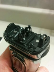 The Braun Series 9 9093s close up of the head with cartridge removed.